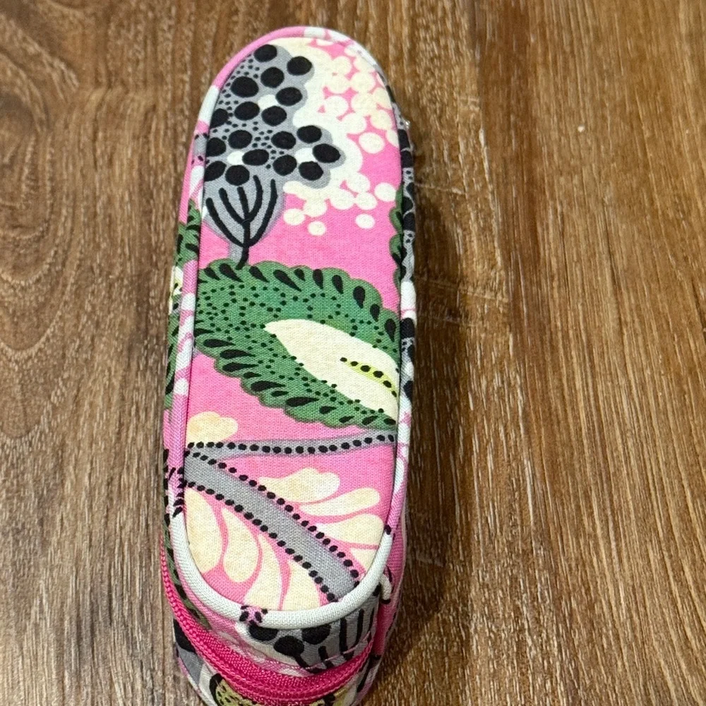 Vera Bradley Pink Green Floral Zip Pencil Case